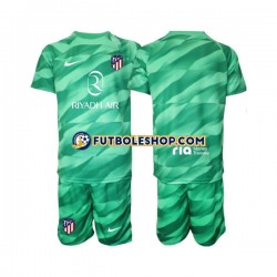 Segunda Equipación del Atlético Madrid Portero 2023-2024 Verde Manga Corta para Niño (Camiseta y pantalón)