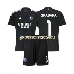 Segunda Equipación del FC Copenhagen Portero GRABARA 1 2023-2024 Manga Corta para Niño (Camiseta y pantalón)