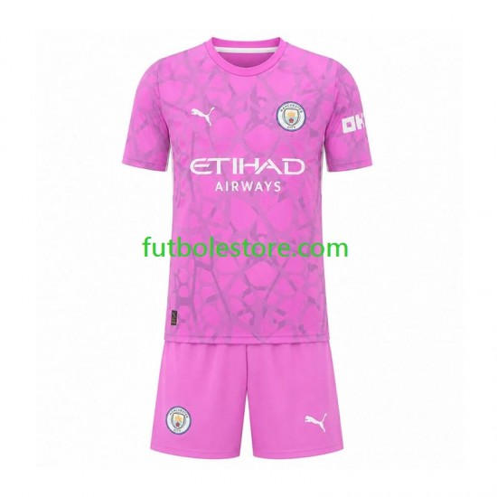 Segunda Equipación del Manchester City Portero 2026-2027 Manga Corta para Niño (Camiseta y pantalón)