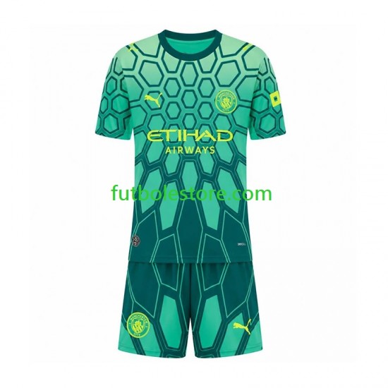 Primera Equipación del Manchester City Portero 2026-2027 Manga Corta para Niño (Camiseta y pantalón)