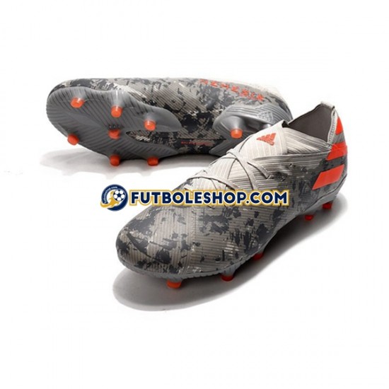 Botas de Fútbol Adidas Nemeziz9.1 FG Gris Naranja Blanco