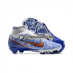 Botas de Fútbol Nike Air Zoom Mercurial Superfly IX Elite FG Oro Azul Blanco