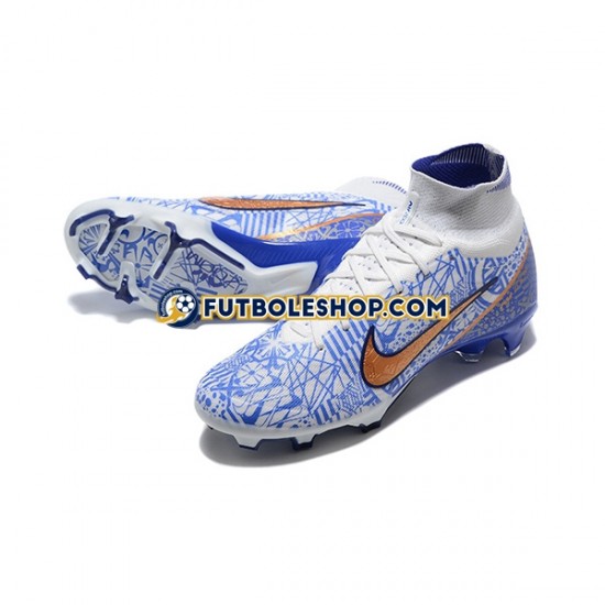 Botas de Fútbol Nike Air Zoom Mercurial Superfly IX Elite FG Oro Azul Blanco