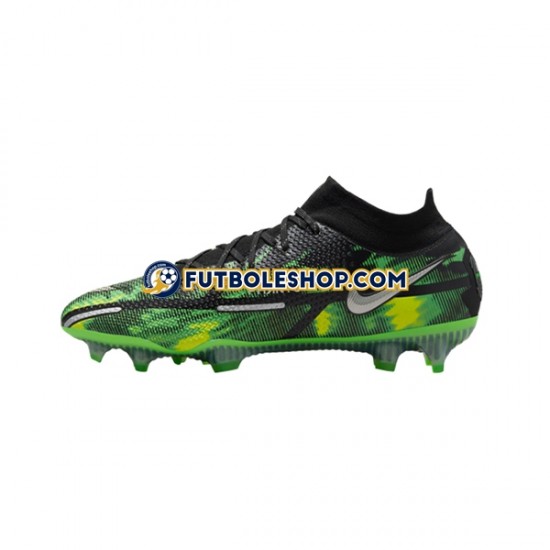 Botas de Fútbol Nike Phantom GT2 Shockwave Elite DF FG Gris Verde Negro