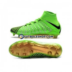 Botas de Fútbol Nike Phantom Hypervenom III Elite DF FG Verde Negro