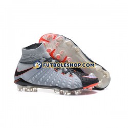 Botas de Fútbol Nike Phantom Hypervenom III Elite DF FG Rojo Gris Negro