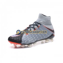 Botas de Fútbol Nike Phantom Hypervenom III Elite DF FG Rojo Gris Negro