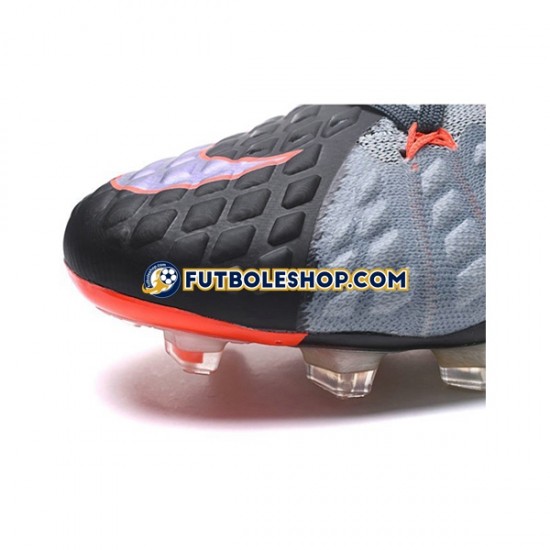 Botas de Fútbol Nike Phantom Hypervenom III Elite DF FG Rojo Gris Negro