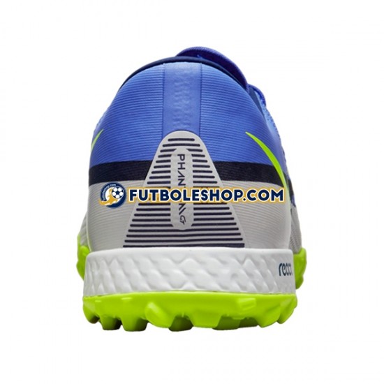 Botas de Fútbol Nike React Phantom GT2 Recharge Pro TF Gris Azul Amarillo