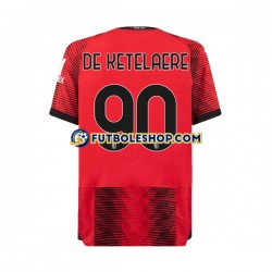 Primera Equipación del AC Milan Charles De Ketelaere 90 2023-2024 Manga Corta para Hombre