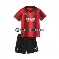 Primera Equipación del AC Milan 2023-2024 Manga Corta para Niño (Camiseta y pantalón)