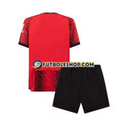 Primera Equipación del AC Milan 2023-2024 Manga Corta para Niño (Camiseta y pantalón)