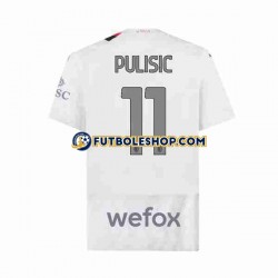 Segunda Equipación del AC Milan Christian Pulisic 11 2023-2024 Manga Corta para Hombre