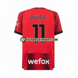 Primera Equipación del AC Milan Christian Pulisic 11 2023-2024 Manga Corta para Hombre