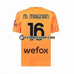 Segunda Equipación del AC Milan Portero Mike Maignan 16 2023-2024 Manga Corta para Hombre