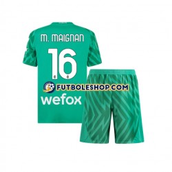 Primera Equipación del AC Milan Portero Mike Maignan 16 2023-2024 Manga Corta para Niño (Camiseta y pantalón)