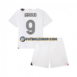 Segunda Equipación del AC Milan Olivier Giroud 9 2023-2024 Manga Corta para Niño (Camiseta y pantalón)