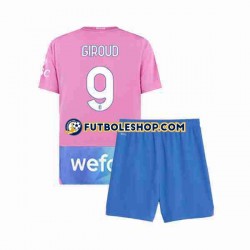 Tercera Equipación del AC Milan Olivier Giroud 9 2023-2024 Manga Corta para Niño (Camiseta y pantalón)