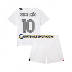 Segunda Equipación del AC Milan Rafael Leao 10 2023-2024 Manga Corta para Niño (Camiseta y pantalón)