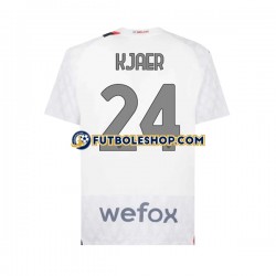 Segunda Equipación del AC Milan Simon Kjaer 24 2023-2024 Manga Corta para Hombre