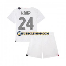 Segunda Equipación del AC Milan Simon Kjaer 24 2023-2024 Manga Corta para Niño (Camiseta y pantalón)