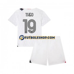 Segunda Equipación del AC Milan Theo 19 2023-2024 Manga Corta para Niño (Camiseta y pantalón)