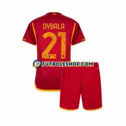 Primera Equipación del AS Roma Paulo Dybala 21 2023-2024 Manga Corta para Niño (Camiseta y pantalón)