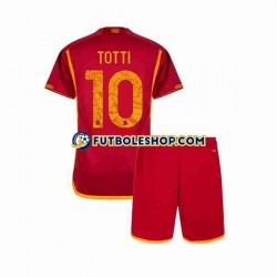 Primera Equipación del AS Roma Totti 10 2023-2024 Manga Corta para Niño (Camiseta y pantalón)