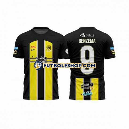 Primera Equipación del Al-Ittihad BENZEMA 9 2023-2024 Manga Corta para Hombre Primera Equipación del Al-Ittihad BENZEMA 9 2023-2024 Manga Corta para Hombre