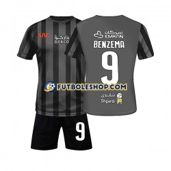 Segunda Equipación del Al-Ittihad Benzema 9 2022-2023 Manga Corta para Niño (Camiseta y pantalón)