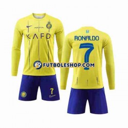 Primera Equipación del Al-Nassr Cristiano Ronaldo 7 2023-2024 ML para Niño (Camiseta y pantalón)