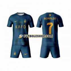 Segunda Equipación del Al-Nassr Ronaldo 7 2023-2024 Manga Corta para Niño (Camiseta y pantalón)