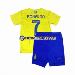 Primera Equipación del Al-Nassr Ronaldo 7 2023-2024 Manga Corta para Niño (Camiseta y pantalón)