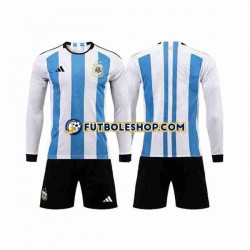 Primera Equipación del Argentina 3 Stars World Cup 2022 ML para Niño (Camiseta y pantalón)
