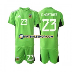 Primera Equipación del Argentina Portero Emiliano Martinez 23 World Cup 2022 Manga Corta para Niño (Camiseta y pantalón)