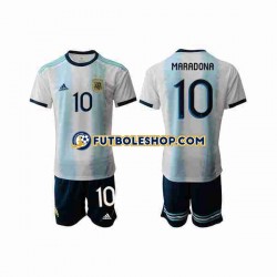 Primera Equipación del Argentina Maradona 10 2019-2020 Manga Corta para Niño (Camiseta y pantalón)