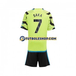 Segunda Equipación del Arsenal Saka 7 2023-2024 Manga Corta para Niño (Camiseta y pantalón)