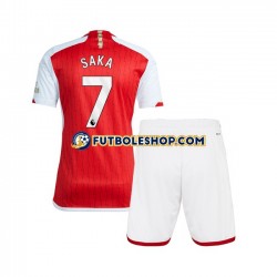 Primera Equipación del Arsenal Saka 7 2023-2024 Manga Corta para Niño (Camiseta y pantalón)