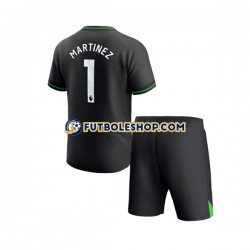 Primera Equipación del Aston Villa Portero Emiliano Martinez 1 2023-2024 Manga Corta para Niño (Camiseta y pantalón)