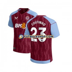 Primera Equipación del Aston Villa Philippe Coutinho 23 2023-2024 Manga Corta para Hombre