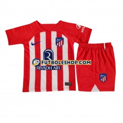 Primera Equipación del Atlético Madrid 2023-2024 Manga Corta para Niño (Camiseta y pantalón)