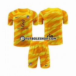 Equipación del Atlético Madrid Portero 2023-2024 Naranja Manga Corta para Niño (Camiseta y pantalón)