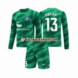 Segunda Equipación del Atlético Madrid Portero Jan Oblak 13 2023-2024 ML para Niño (Camiseta y pantalón)