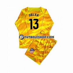 Equipación del Atlético Madrid Portero Jan Oblak 13 2023-2024 Naranja ML para Niño (Camiseta y pantalón)