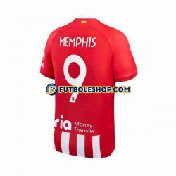 Primera Equipación del Atlético Madrid Memphis Depay 9 2023-2024 Manga Corta para Hombre