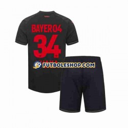 Primera Equipación del Bayer 04 Leverkusen Granit Xhaka 34 2023-2024 Manga Corta para Niño (Camiseta y pantalón)