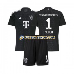 Primera Equipación del Bayern de Múnich Portero Manuel Neuer 1 2023-2024 Manga Corta para Niño (Camiseta y pantalón)