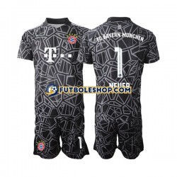 Primera Equipación del Bayern de Múnich Portero Manuel Neuer 1 2022-2023 Manga Corta para Niño (Camiseta y pantalón)