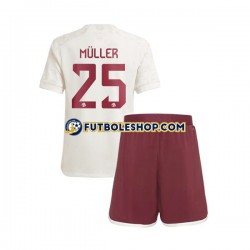 Tercera Equipación del Bayern de Múnich Thomas Muller 25 2023-2024 Manga Corta para Niño (Camiseta y pantalón)