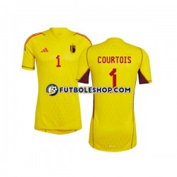 Segunda Equipación del Bélgica Portero Courtois 1 World Cup 2022 Manga Corta para Hombre
